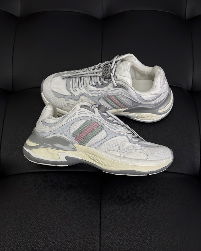 NIGO Gucci 2.0 Men's and Women's Mesh Leather Round Toe Drawstring Low Top Sneakers Shoes #nigo77124