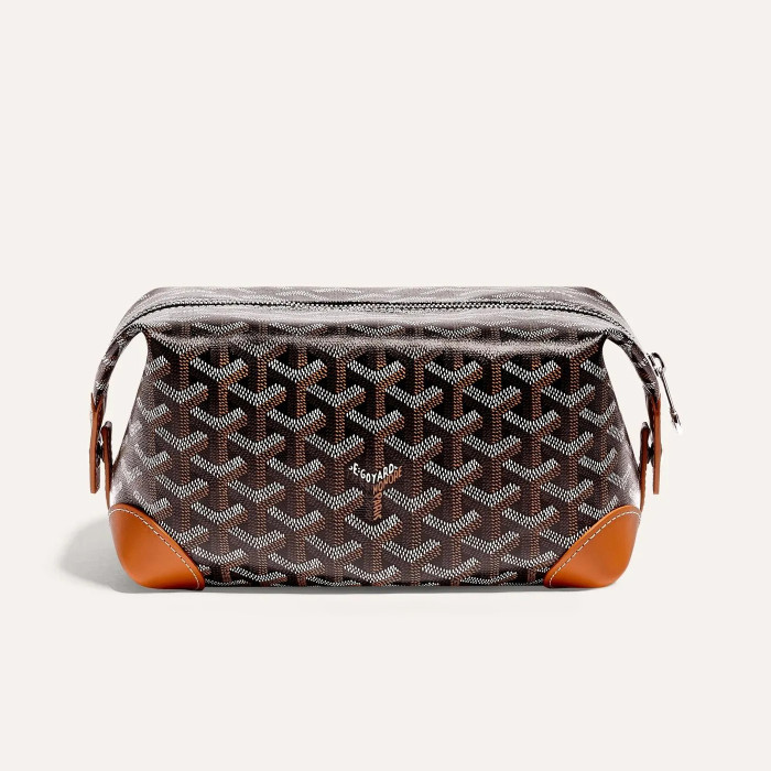 NIGO GOYARD Bowling 25 Men's and Women's Y-shaped Old-fashioned Full-print Zipper Leather Handbag Makeup Bag Bags #nigo77132