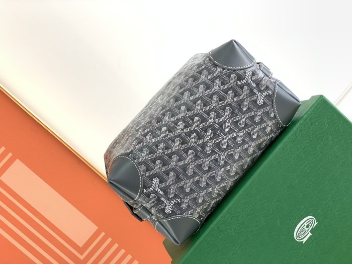 NIGO GOYARD Bowling 25 Men's and Women's Y-shaped Old-fashioned Full-print Zipper Leather Handbag Makeup Bag Bags #nigo77132