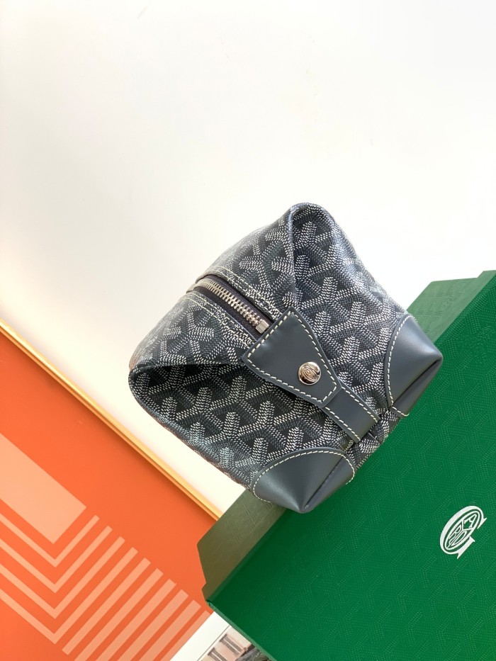 NIGO GOYARD Bowling 25 Men's and Women's Y-shaped Old-fashioned Full-print Zipper Leather Handbag Makeup Bag Bags #nigo77132