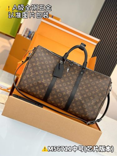NIGO Louis Vuitton Sac Keepall Bandoulière 55 Women's Detachable Adjustable Shoulder Strap Zipper Closure Canvas with Leather Shoulder Slanting Tote Travel Bag Bags #nigo77137