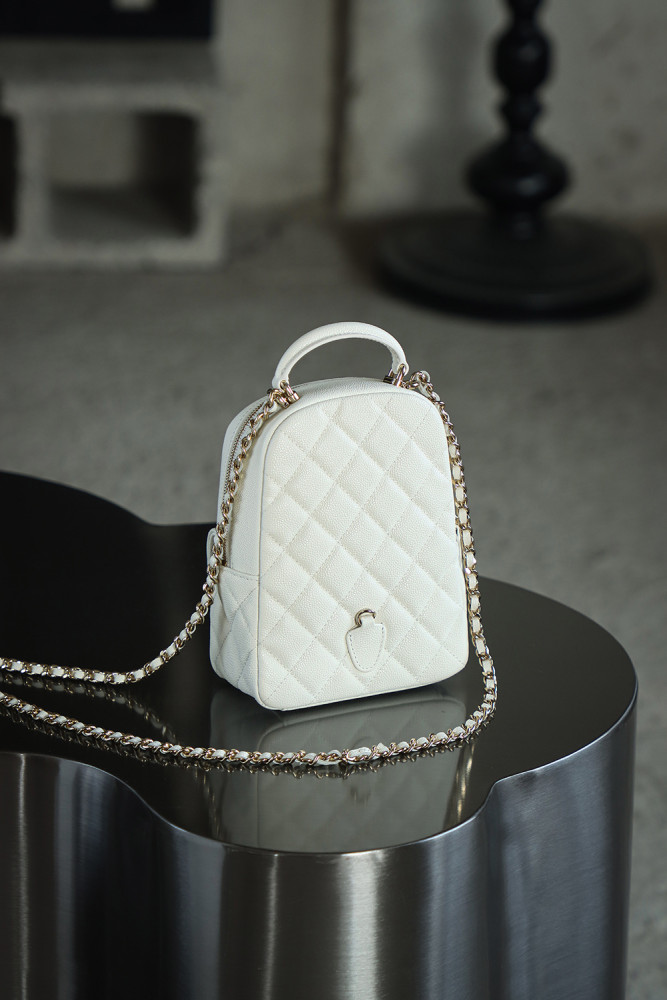 NIGO Chanel Women's Solid Color Chain Shoulder Strap Grained Cowhide Mini Backpack Bag Bags #nigo77138