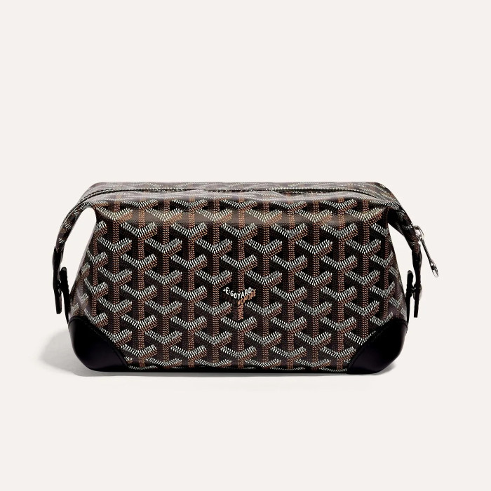 NIGO GOYARD Bowling 25 Men's and Women's Y-shaped Old-fashioned Full-print Zipper Leather Handbag Makeup Bag Bags #nigo77132