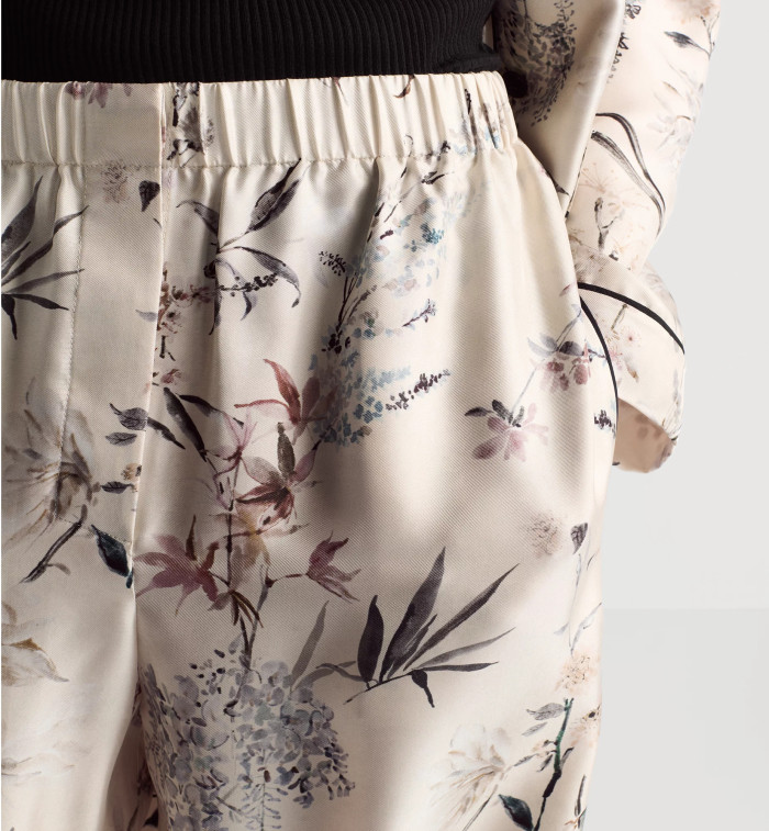 NIGO Dior Women's Floral Print Lapel Long-Sleeved Silk Shirt Spring And Fall Loose Homewear Suit Elastic Waist Casual Pants Ngvp #nigo1682