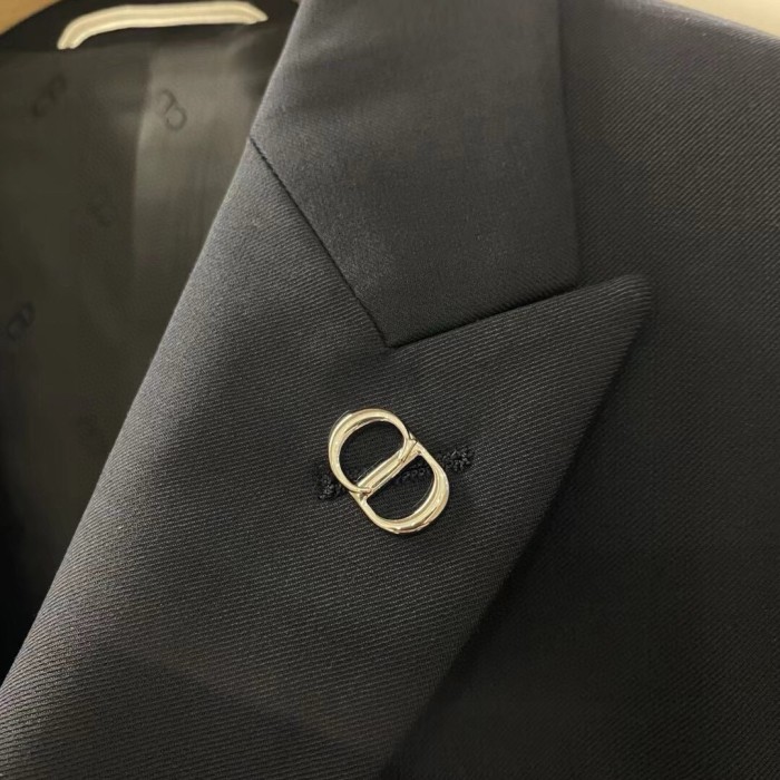 NIGO Dior Men's Spring/Autumn Solid Color Business Casual V-neck Single-breasted Wool Blazer Suit Jacket and Trousers Pants Set #nigo77158