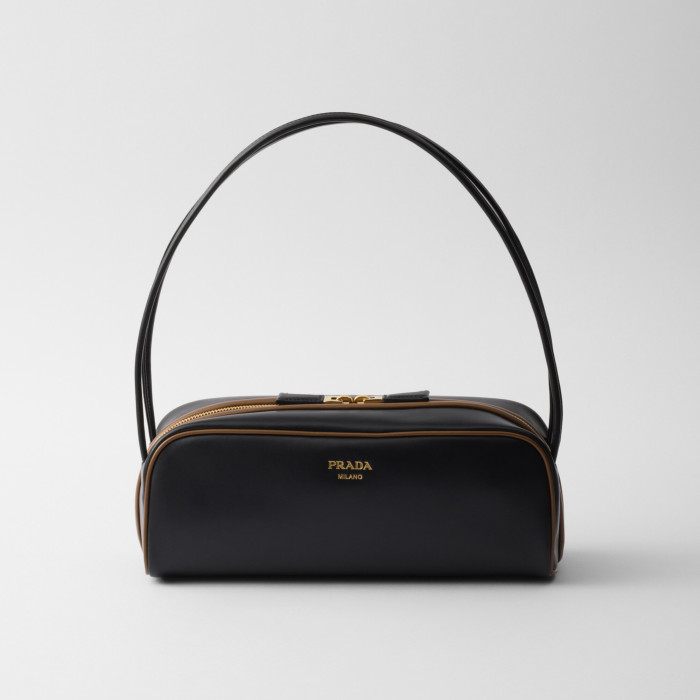 NIGO Prada Swing Women's Solid Color Letter Logo Zipper Closure Calfskin Handbag Shoulder Bag Bags #nigo77148