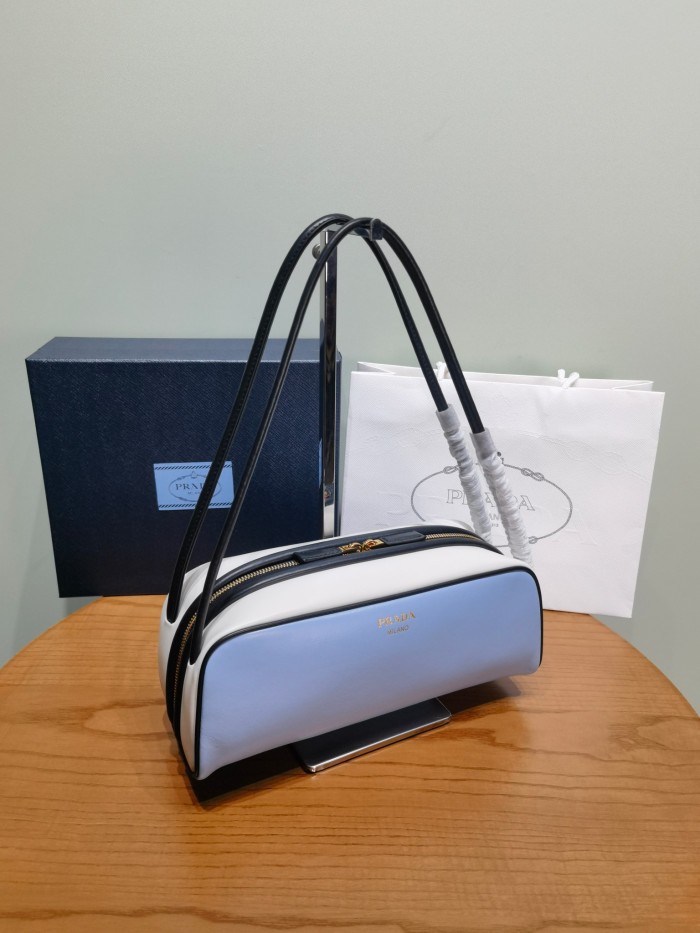 NIGO Prada Swing Women's Solid Color Letter Logo Zipper Closure Calfskin Handbag Shoulder Bag Bags #nigo77148