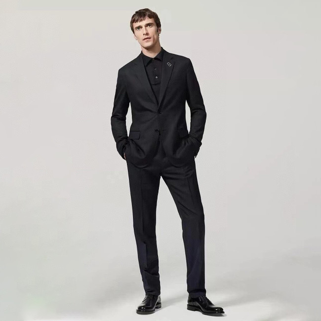 NIGO Dior Men's Spring/Autumn Solid Color Business Casual V-neck Single-breasted Wool Blazer Suit Jacket and Trousers Pants Set #nigo77158