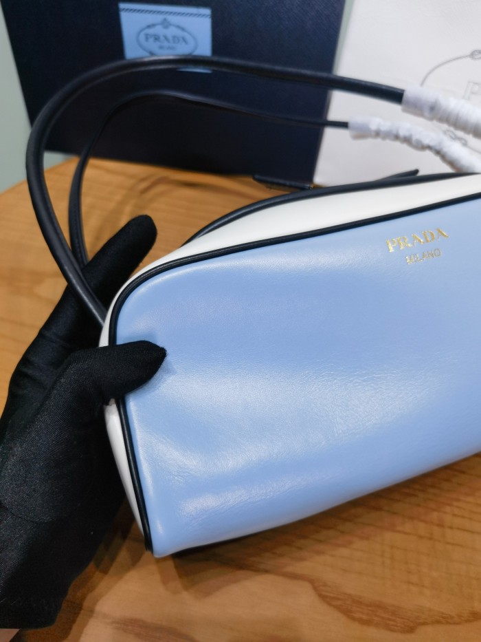 NIGO Prada Swing Women's Solid Color Letter Logo Zipper Closure Calfskin Handbag Shoulder Bag Bags #nigo77148