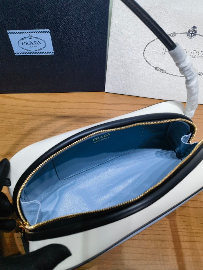 NIGO Prada Swing Women's Solid Color Letter Logo Zipper Closure Calfskin Handbag Shoulder Bag Bags #nigo77148