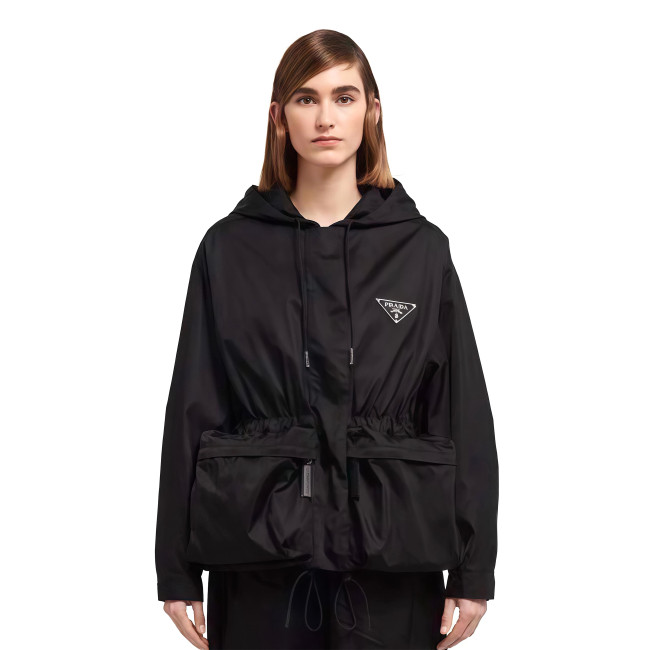 NIGO Prada Women's Spring/Autumn Solid Colour Nylon Fabric Hooded Zipper Long Sleeve Jacket #nigo77165
