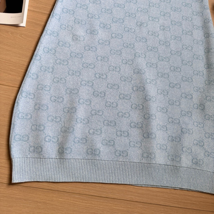 NIGO Gucci Women's Spring/Summer Solid Color Jacquard Print Round Neck Short Sleeveless Dress #nigo77162