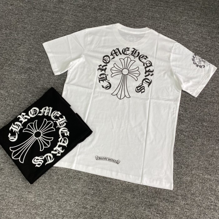 NIGO Chrome Hearts Men's Summer Solid Color Cross Print Round Neck Cotton Short Sleeve T-Shirt #nigo77173