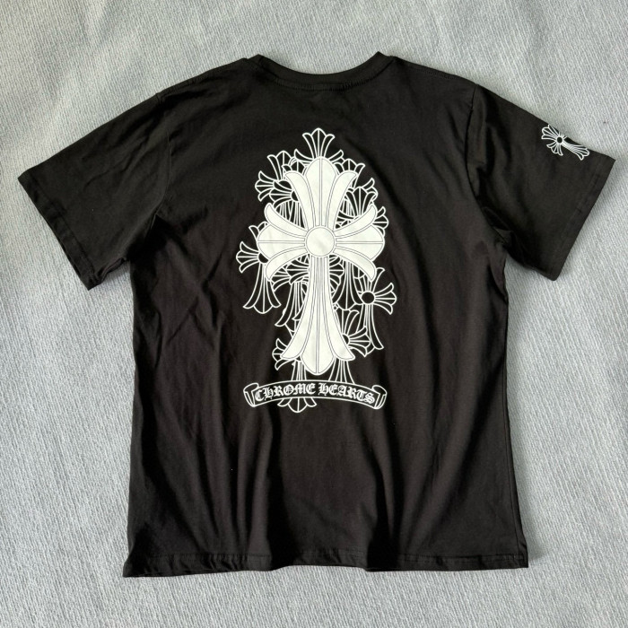 NIGO Chrome Hearts Men's Summer Solid Color Cross Print Round Neck Cotton Short Sleeve T-Shirt #nigo77171