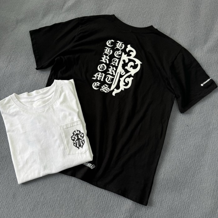 NIGO Chrome Hearts Men's Summer Solid Color Sanskrit Print Round Neck Cotton Short Sleeve T-Shirt #nigo77172