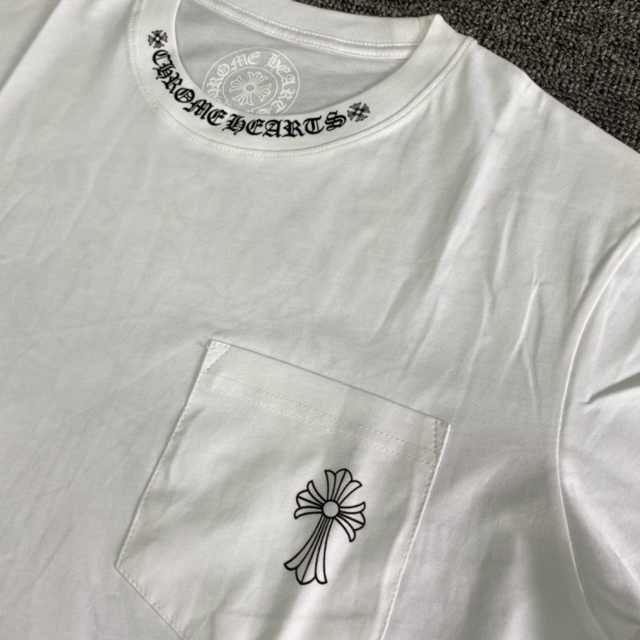 NIGO Chrome Hearts Men's Summer Solid Color Cross Print Round Neck Cotton Short Sleeve T-Shirt #nigo77173