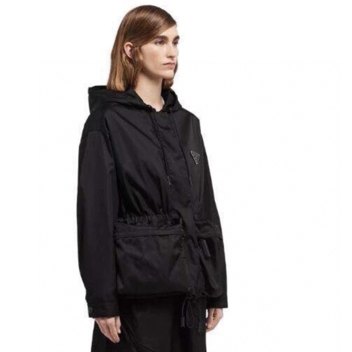 NIGO Prada Women's Spring/Autumn Solid Colour Nylon Fabric Hooded Zipper Long Sleeve Jacket #nigo77165