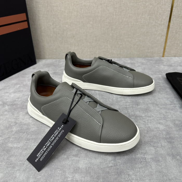 NIGO Ermenegildo Zegna Men's Solid Color Leather Fabric Simple Flat Casual Shoes #nigo77176