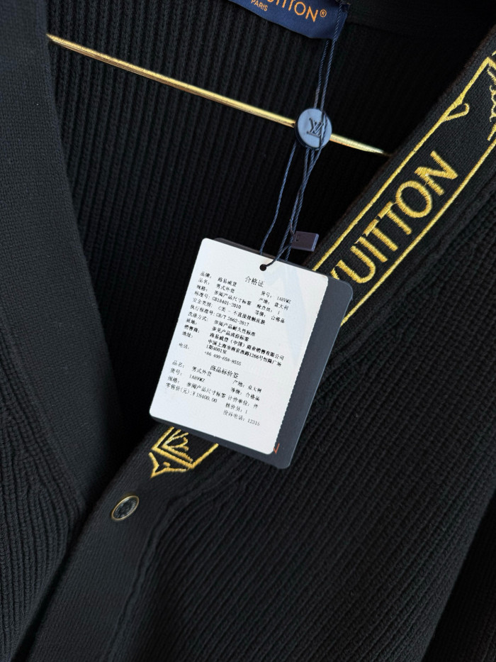 NIGO Louis Vuitton Men's Spring And Fall V-Neck Logo Embroidery Single-Breasted Long-Sleeved Solid Color Cotton Blend Cardigan #nigo81267