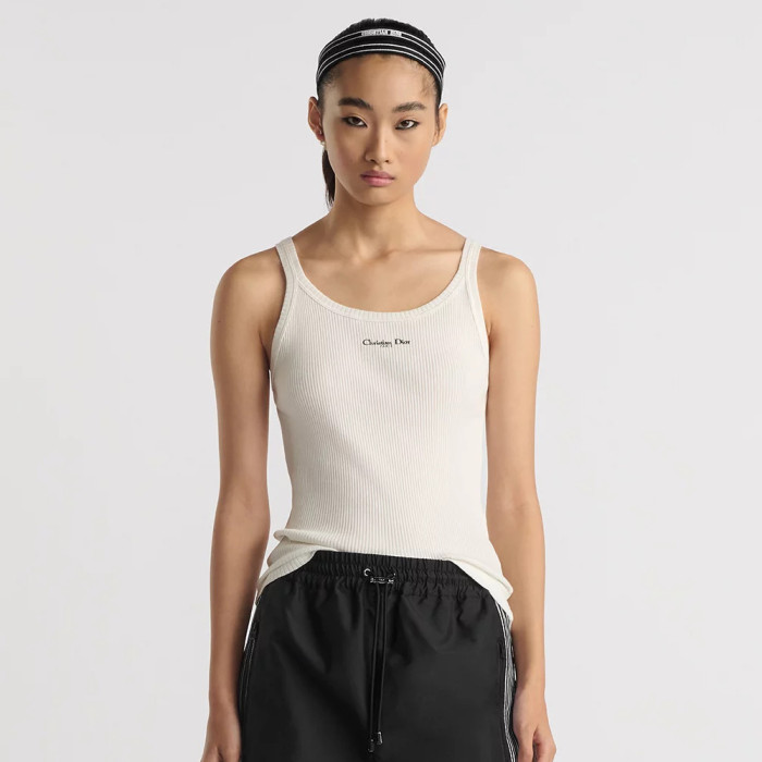 NIGO DIOR Women's Summer Solid Color Embroidered Bee Print Round Neck Tank Top #nigo77174
