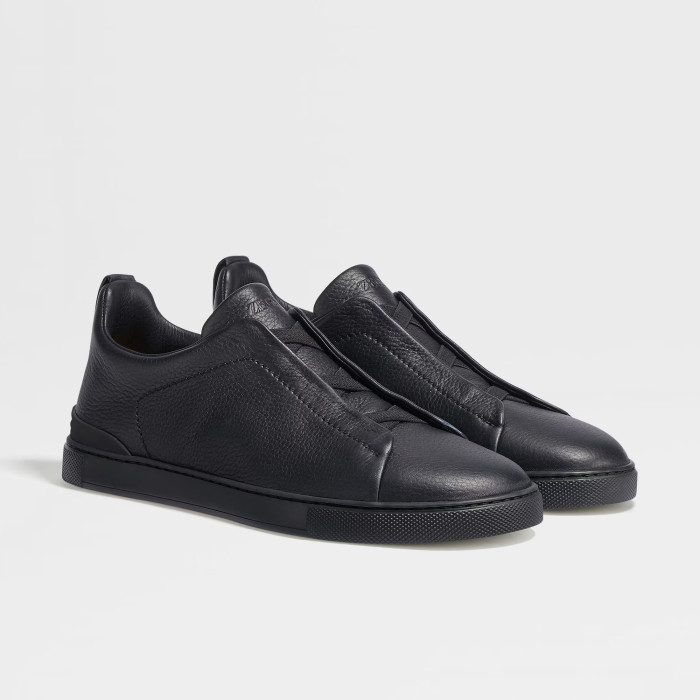 NIGO Ermenegildo Zegna Men's Solid Color Leather Fabric Simple Flat Casual Shoes #nigo77176