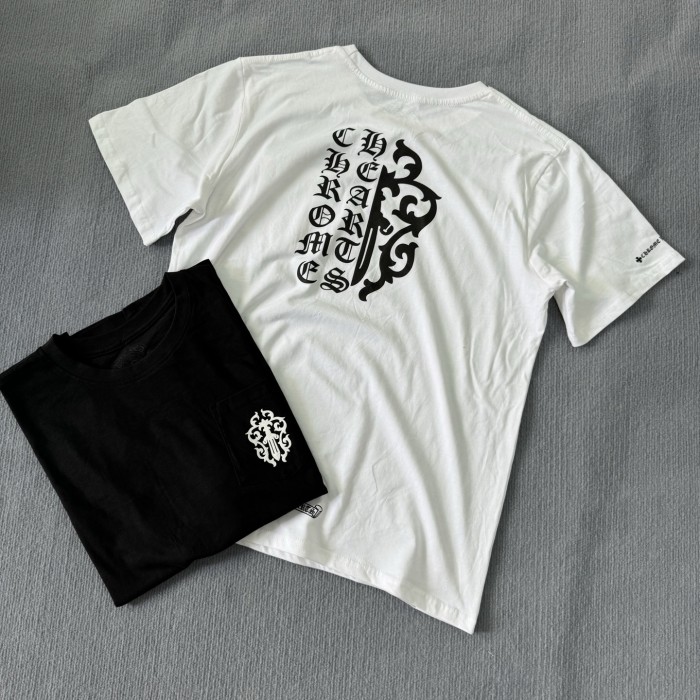 NIGO Chrome Hearts Men's Summer Solid Color Sanskrit Print Round Neck Cotton Short Sleeve T-Shirt #nigo77172