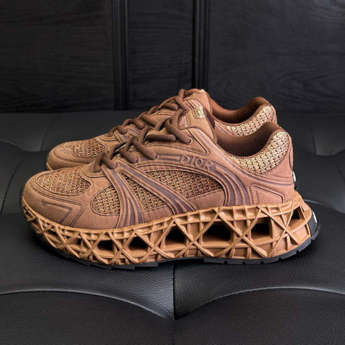 NIGO Dior Men's B35 Nxxt Sneakers Four Seasons Solid Color Round Head Lace-Up Low Casual Shoes Openwork Checkered Sole #nigo81269