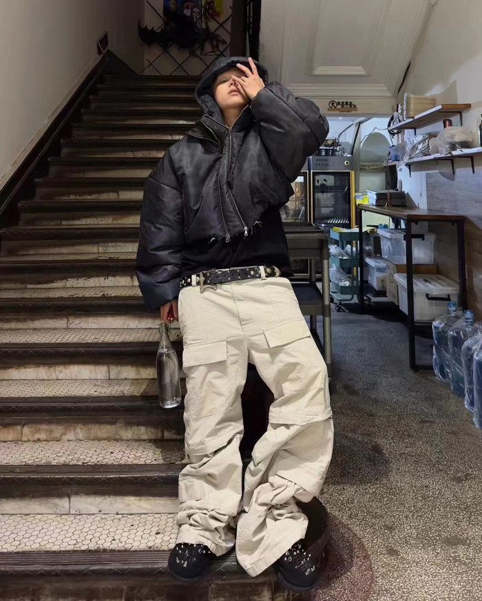 NIGO Balenciaga Men Women Solid Color Mid Waist Loose Flare Work Pants High Street Casual Four Seasons Cotton Trousers Ngvp #nigo1691