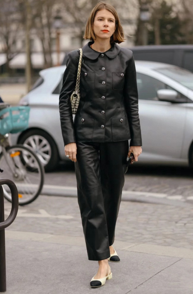 NIGO Chanel Women's Spring And Autumn Sheepskin Solid Color Four Pockets Single-Breasted Lapel Long-Sleeved Leather Coat Jacket #nigo81268