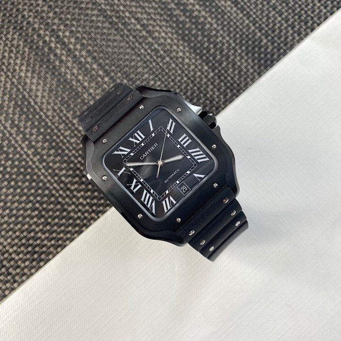 NIGO Cartier SANTOS DE CARTIER Men's Automatic Mechanical Movement 100m Water Resistant Date Display 40 mm Black Mechanical Watch #nigo77182