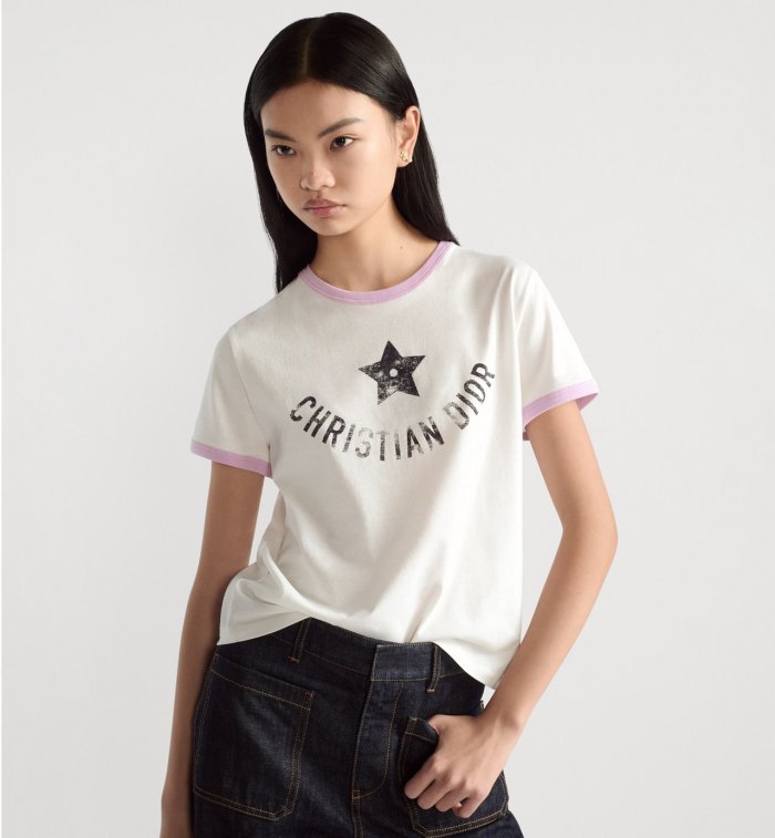 NIGO Dior Women's Summer Solid Color Letter Print Round Neck Cotton Short Sleeve T-Shirt #nigo77191