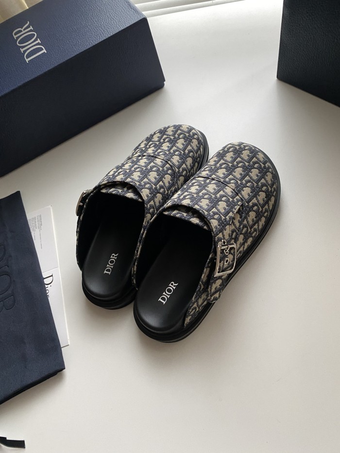 NIGO Dior Aqua Men's Summer Solid Color Letter Print Buckle Design Mule Shoes Sandals #nigo77185