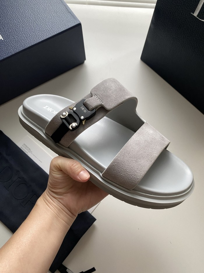 NIGO Dior Aqua Men's Summer Solid Color Suede Buckle Sandals Shoes #nigo77184