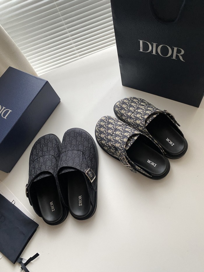NIGO Dior Aqua Men's Summer Solid Color Letter Print Buckle Design Mule Shoes Sandals #nigo77185