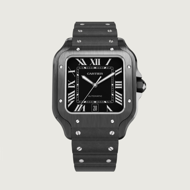 NIGO Cartier SANTOS DE CARTIER Men's Automatic Mechanical Movement 100m Water Resistant Date Display 40 mm Black Mechanical Watch #nigo77182