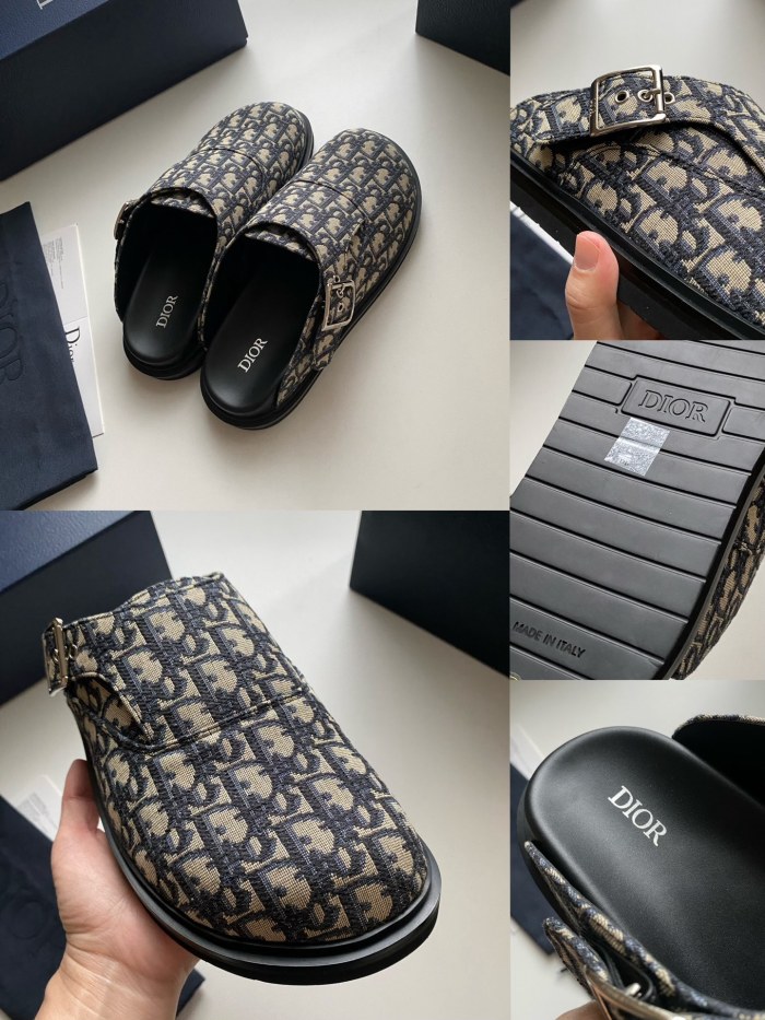 NIGO Dior Aqua Men's Summer Solid Color Letter Print Buckle Design Mule Shoes Sandals #nigo77185