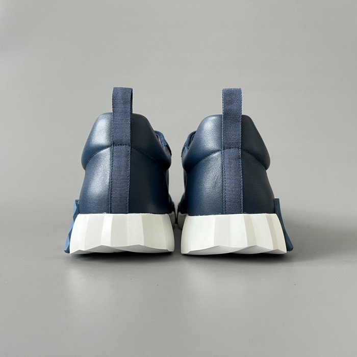 NIGO Hermes Bouncing Sneakers Men's Solid Color Leather and Suede Mesh Low-Top Lace-Up Shoes #nigo77212