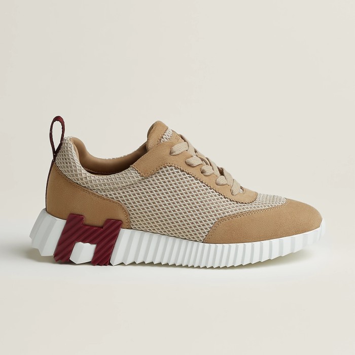 NIGO Hermes Bouncing Sneakers Men's Solid Color Leather and Suede Mesh Low-Top Lace-Up Shoes #nigo77212