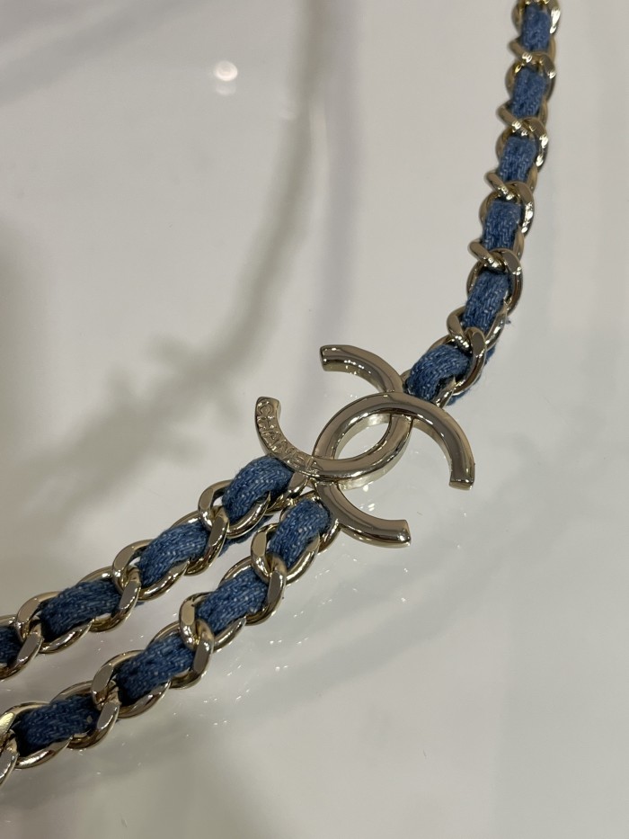 NIGO Chanel Women's Two Tone Cross Design Chain Double C Waist Chain Belt Accessories #nigo77196