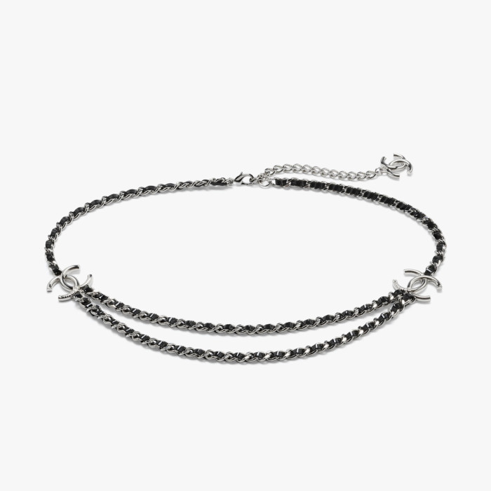 NIGO Chanel Women's Two Tone Cross Design Chain Double C Waist Chain Belt Accessories #nigo77196