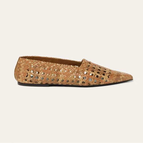 NIGO Loro Piana Women's Spring, Summer And Autumn Ayame Flat Ballet Shoes Retro Weaving Hollow Cowhide Solid Color Pointed Single Shoes Ngvp #nigo1692