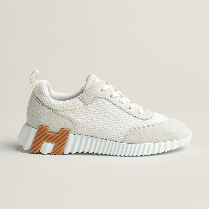 NIGO Hermes Bouncing Sneakers Men's Solid Color Leather and Suede Mesh Low-Top Lace-Up Shoes #nigo77212