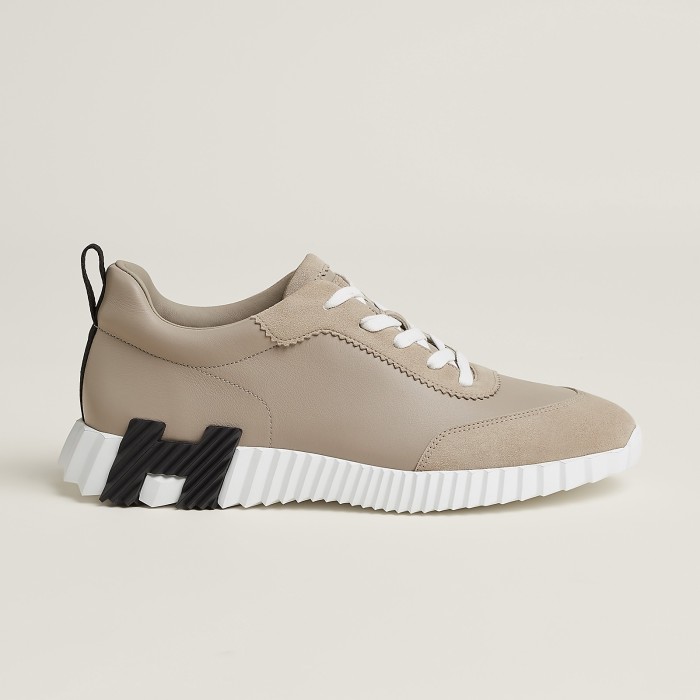 NIGO Hermes Bouncing Sneakers Men's Solid Color Leather and Suede Mesh Low-Top Lace-Up Shoes #nigo77212