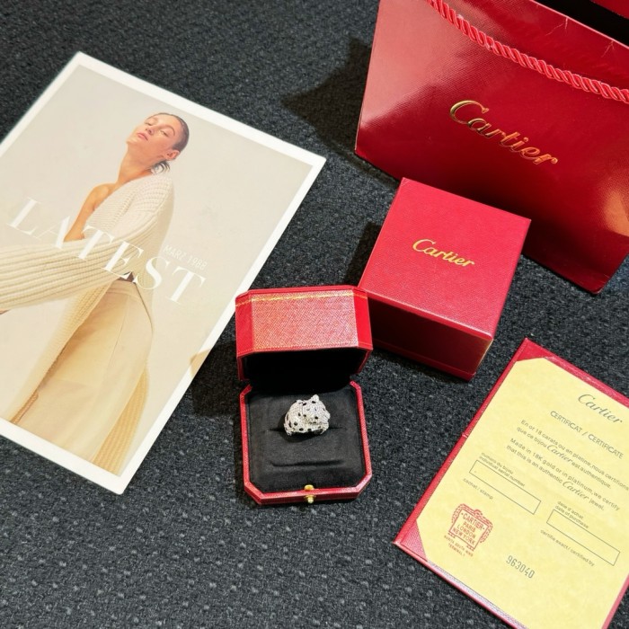 NIGO PANTHÈRE DE CARTIER Cartier Gemstone-set Diamond Silver Panther Ring Jewelry Accessories #nigo77198