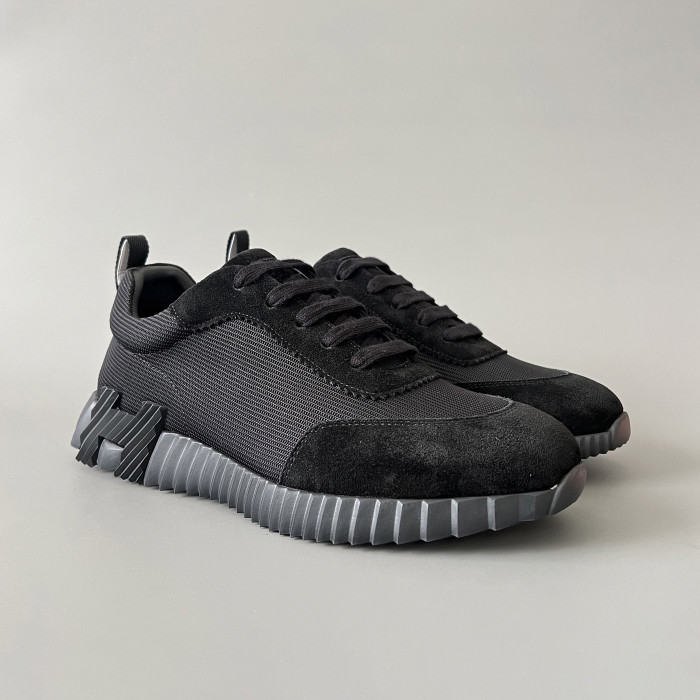 NIGO Hermes Bouncing Sneakers Men's Solid Color Leather and Suede Mesh Low-Top Lace-Up Shoes #nigo77212