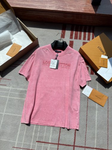NIGO Louis Vuitton Men's And Women's Summer Solid Color Embroidered Letter Print Cotton Crew Neck Short Sleeve T-shirt #nigo77211
