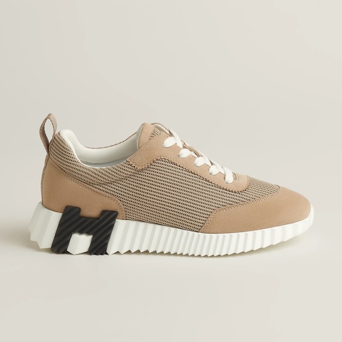 NIGO Hermes Bouncing Sneakers Men's Solid Color Leather and Suede Mesh Low-Top Lace-Up Shoes #nigo77212
