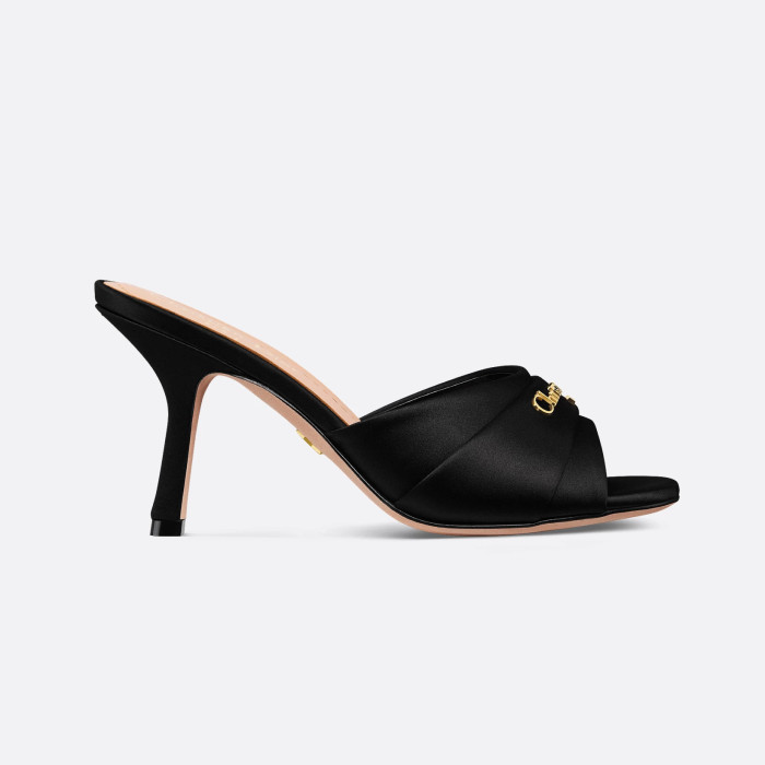 NIGO My Dior Heeled Slide Women's Summer Gold Letter Print Solid Color Leather 10cm High Heel Sandals Shoes #nigo77216