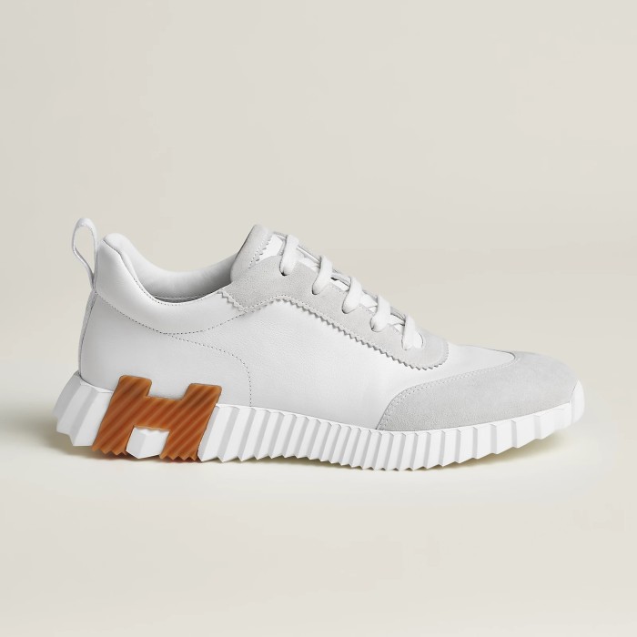 NIGO Hermes Bouncing Sneakers Men's Solid Color Leather and Suede Mesh Low-Top Lace-Up Shoes #nigo77212