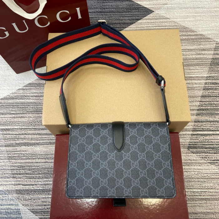NIGO Gucci Men's Adjustable Shoulder Strap Solid Color Letter Print Buckle Closure Single Shoulder Crossbody Bag Bags #nigo77194